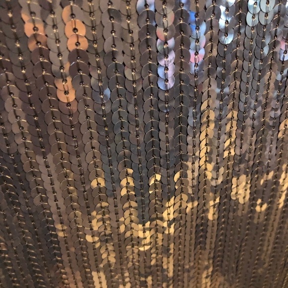 Shoshanna Sequin Mini Shift Dress Blue White Size 2 - Picture 7 of 11